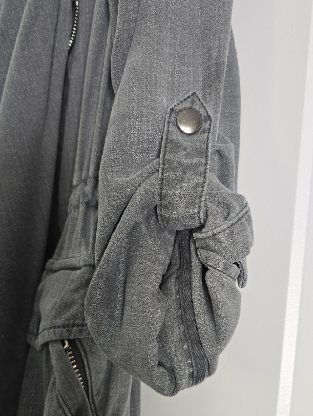 Women’s Lucky Brand Military Style Utility Jacket Grey Size S - Picture 7 of 16